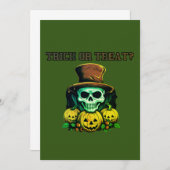 Trick or treat? Schedel en pompoen Save The Date (Voorkant / Achterkant)