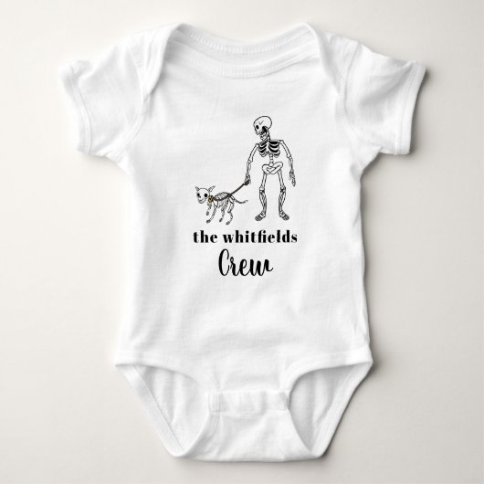 Trick or treat Skeleton Halloween Familie Matching Romper (Voorkant)