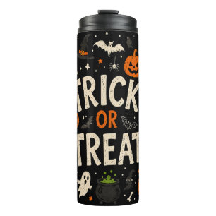Trick or Treat Skeletten Pompoenen Halloween Snoep Thermosbeker