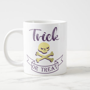 Trick or treat skull crossbones Halloween ribbon Extra Grote Beker