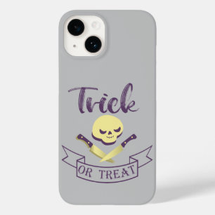 Trick or treat skull crossbones Halloween ribbon T Case-Mate iPhone 14 Hoesje
