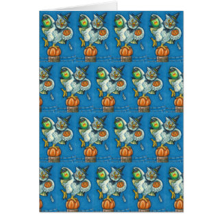 TRICK OR TREAT, SMELL MY FEET HALLOWEEN OWL CARD