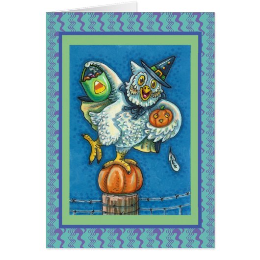TRICK OR TREAT, SMELL MY FEET HALLOWEEN OWL KAART (Voorkant)