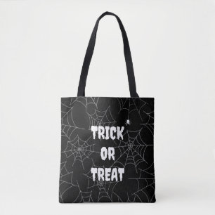 Trick or treat Spiderweb Black Halloween Canvas ta Draagtas