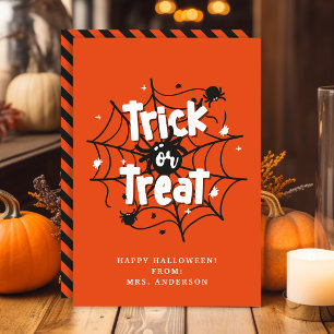 Trick or Treat Spinnen Halloween Klas Kaart