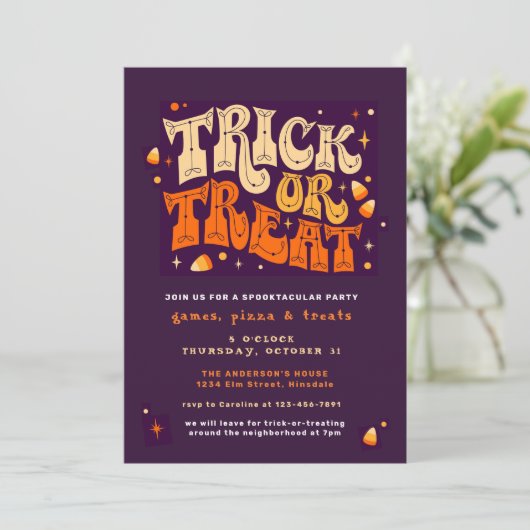 Trick or Treat Spooktacular Halloween Invitation d (Debout devant)
