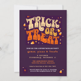 Trick or treat Spooktacular Halloween Party Uitnod Kaart