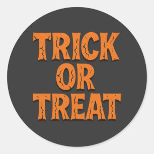 Trick Or Treat Spooky Cracked Lettertype Halloween Ronde Sticker