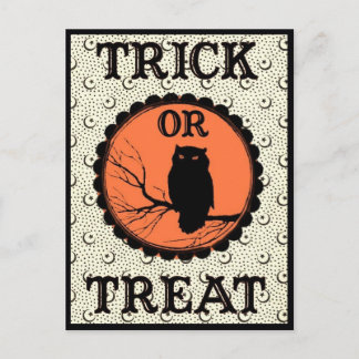 Trick or treat Spooky Halloween Uil Briefkaart