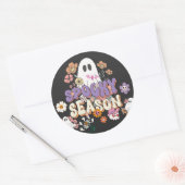 Trick or treat Spooky Schattige Ghost Halloween St Ronde Sticker (Envelop)