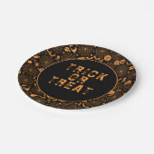 Trick or treat Spooky Sinaasappel en zwart Hallowe Papieren Bordje (Gekanteld)