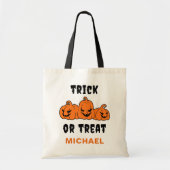 Trick or treat Spooky Sinaasappel Pompoenen Hallow Tote Bag (Voorkant)