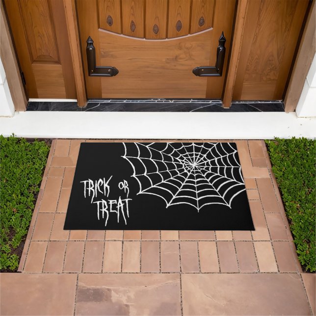 Trick or treat - Spooky Spider Web Halloween Deurmat (Buiten)