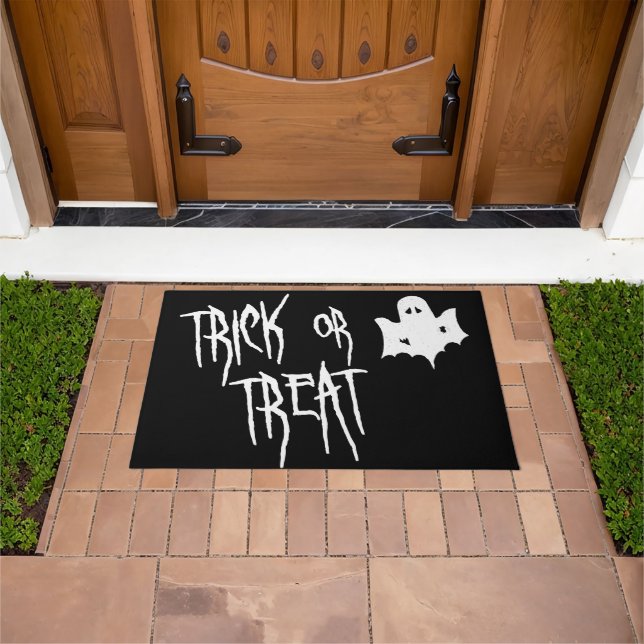 Trick or treat - Spooky White Ghost Halloween Deurmat (Buiten)