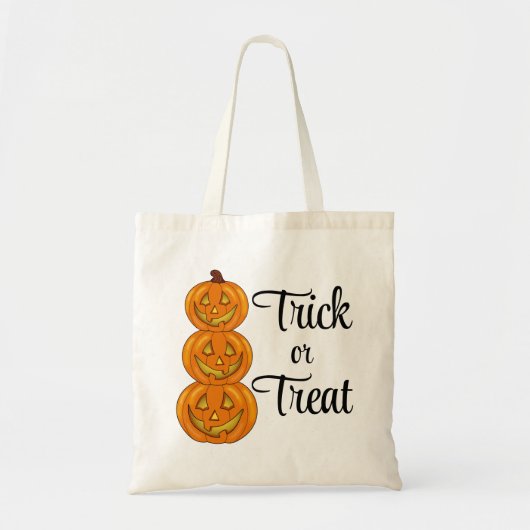 Trick or treat Stack of Halloween Pumpkins Tote Bag (Voorkant)