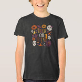 Trick or treat Stijlvol ontwerp van halloween-patr Tri-Blend Shirt (Voorkant)