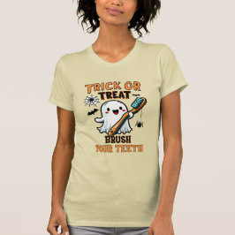 Trick or treat tandenpoetsen Schattige Halloween T-shirt