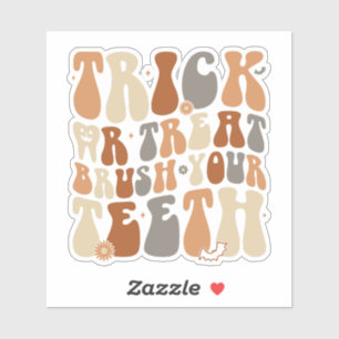 Trick or treat, tandenpoetsen! sticker