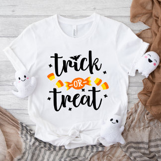 Trick or Treat Tekst Ontwerp Halloween Tri-Blend Shirt