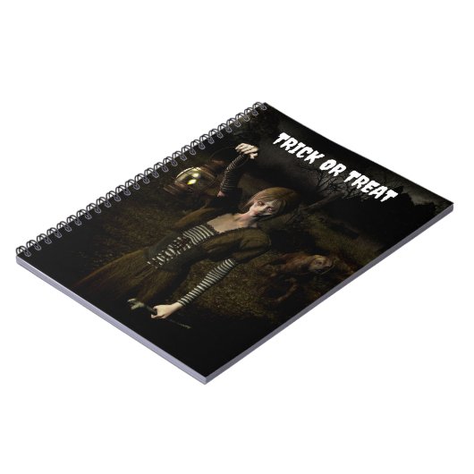 Trick or Treat. Thin female carrying lamp Notitieboek (Linkerzijde)