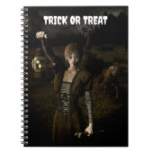 Trick or Treat. Thin female carrying lamp Notitieboek (Voorkant)