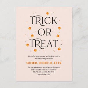 Trick or treat tijd Halloween Uitnodiging Briefkaa