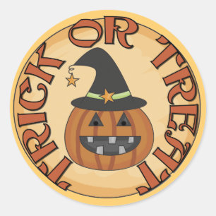 Trick or treat Tshirts en cadeaus Ronde Sticker
