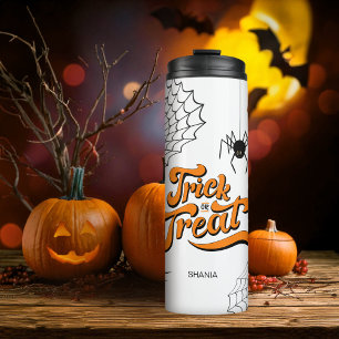Trick or treat Typografie met Spiders ID680 Thermosbeker