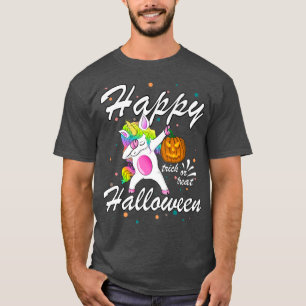 Trick or treat Unicorn Costume Girls Women Happy H T-shirt