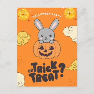 Trick or treat van de Halloween Party Bunny Pumkin Feestdagenkaart