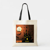 Trick or treat van het gehakte huis tote bag (Achterkant)