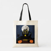 Trick or treat van het gehakte huis tote bag (Achterkant)