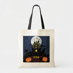 Trick or treat van het gehakte huis tote bag