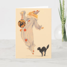 Trick or treat van het Kostuum van de Kat van de Kaart