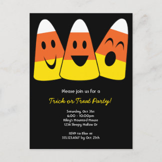 Trick or treat van suikersnoepmaïs Halloween party Uitnodiging Briefkaart