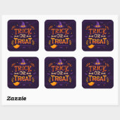 Trick or treat vierkante sticker (Vel)