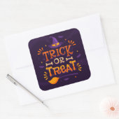 Trick or treat vierkante sticker (Envelop)