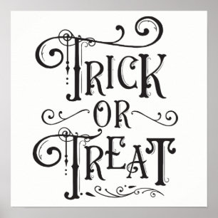 Trick or Treat Vintage Typografie Type Halloween Poster