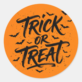 Trick Or Treat Vleermuizen Halloween Ronde Sticker