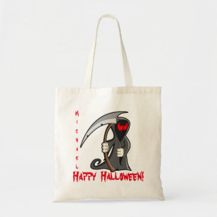 Trick or treat voor gepersonaliseerde grim Reaper Tote Bag