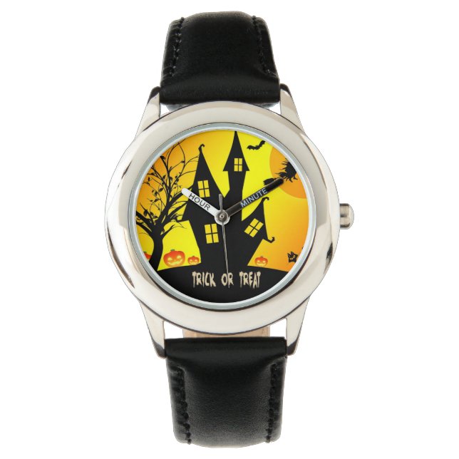 Trick or treat voor Halloween Horloge (Voorkant)