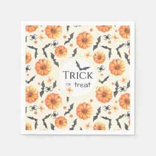 Trick or Treat Waterverf Halloween Patroon Servet