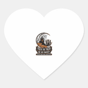 Trick Or Treat Wees Zo Lief Halloween Maan Heksen_ Hart Sticker