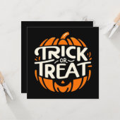 Trick or treat wenskaarten kaart (Voorkant / Achterkant in situ)