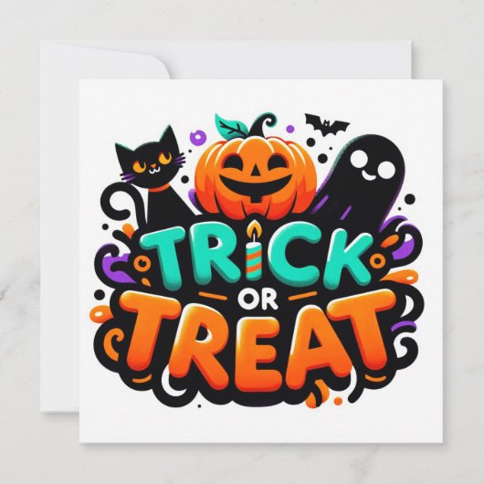 Trick or treat Wenskaarten Kaart (Voorkant)