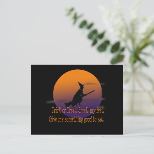 Trick or treat Witch Briefkaart (Staand voorkant)