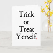 Trick or treat zelf Halloween Kaart (Gele Bloem)