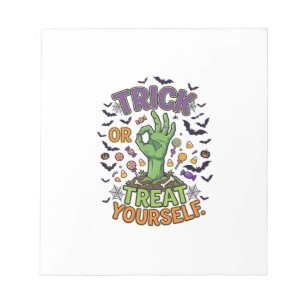 Trick Or Treat Zelf Zombie Hand Halloween Snoepgoe Notitieblok