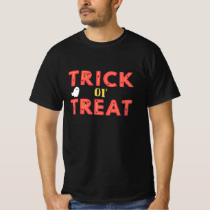 Trick Or Treat Zwarte Vrouwen- & Heren- T-shirt
