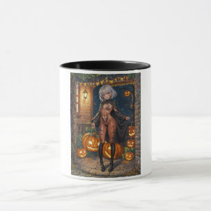 Trick or Treater, dappere Halloween kostuum meisje Mok